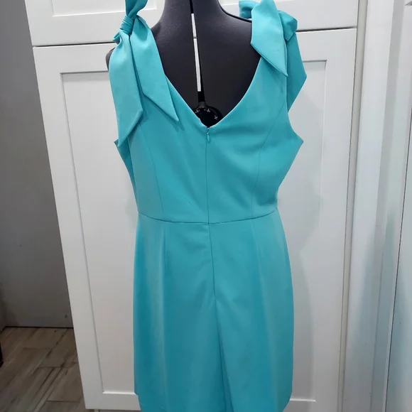 Beautiful Aqua Blue Sleeveless Dress - Picture 5 of 6